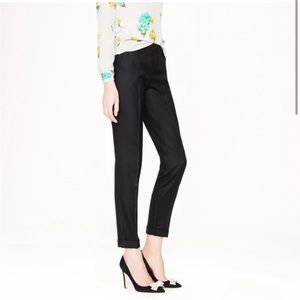 J Crew wool cafe capri cuffed ankle crop trousers black dress pants size 2